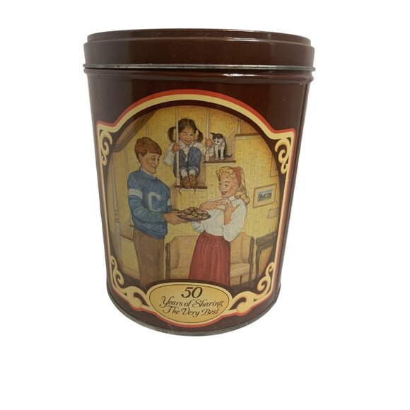 Vintage 1989 Nestle Toll House 50th Anniversary Cookie Tin Retro Decor Empty - Picture 4 of 9